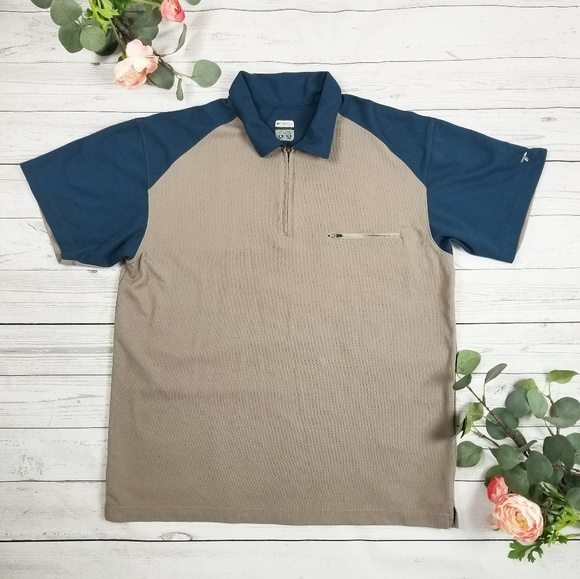 Columbia Titanium Short Sleeve Polo Grey Blue - Picture 1 of 6